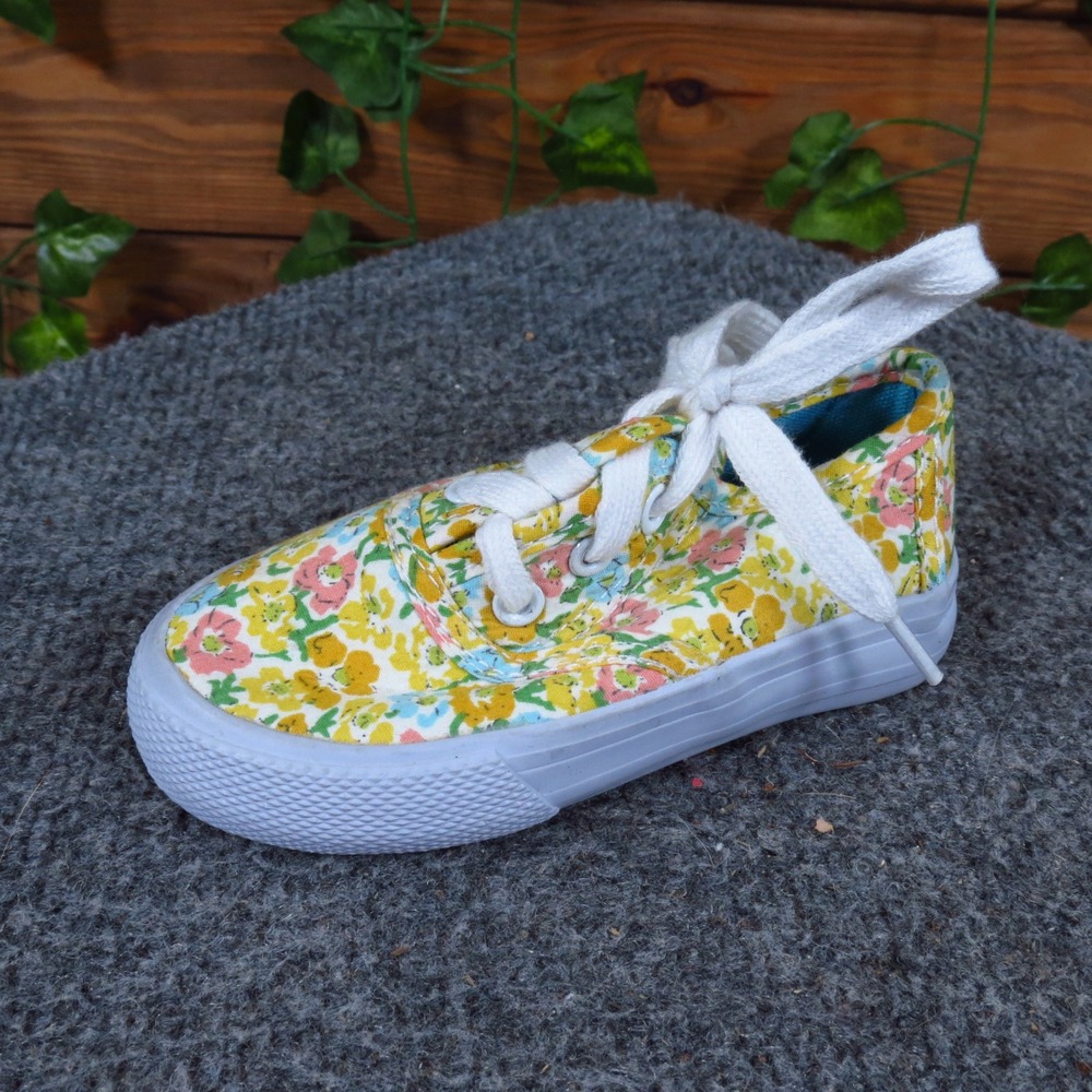 Circo Floral Girls Sneaker Size 5 Playtime Yellow Canvas Low Top Shoes